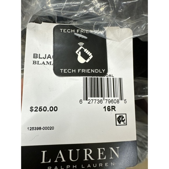 NWT Ralph Lauren Boys Sz 16R Wool Blend Hooded Peacoat Charcoal - Picture 7 of 7